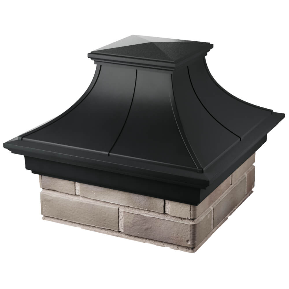 Колпак Zking Монблан Премиум Черный на столб 1.5х1.5 кирпича (385х385мм) в Йошкар-Оле фото