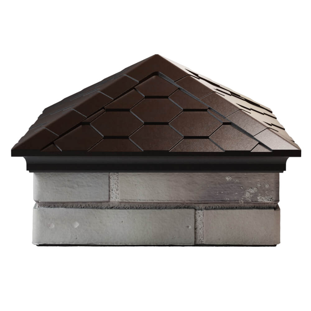 Колпак Zking Эверест Коричневый на столб 1.5х1.5 кирпича (390х390мм) Йошкар-Ола фото