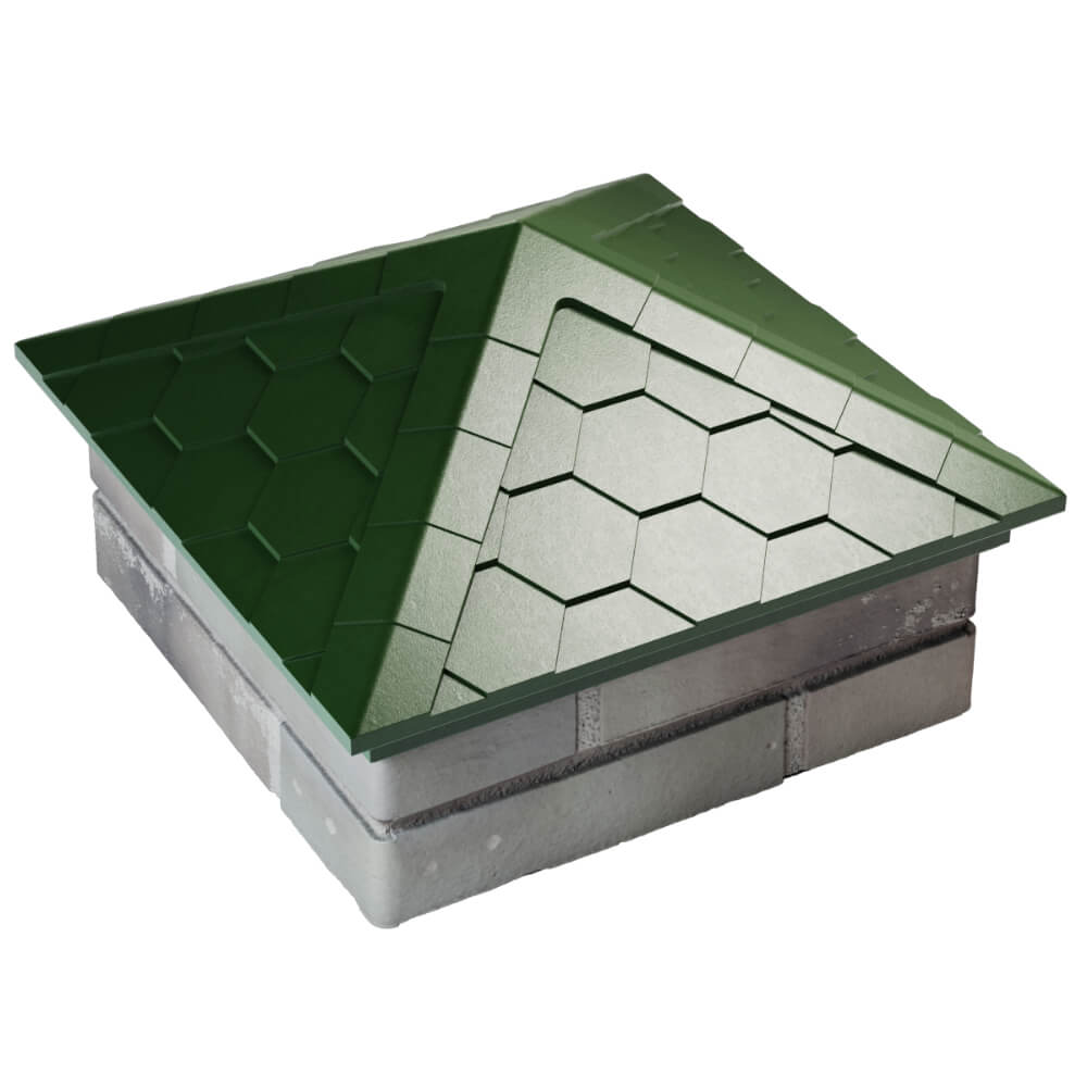 Колпак Zking Эверест Зеленый на столб 1.5х1.5 кирпича (390х390мм) в Йошкар-Оле фото