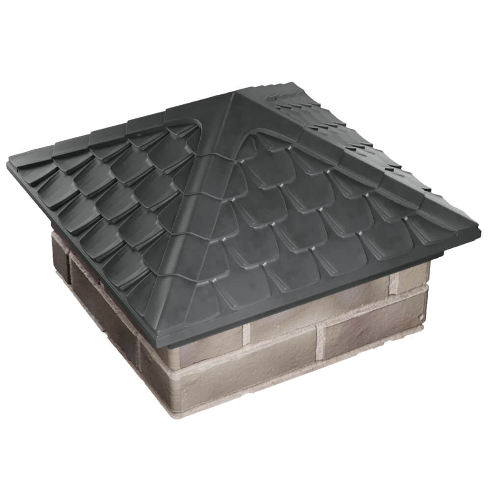 Колпак Zking Эльбрус Серый на столб 1.5х1.5 кирпича (385х385мм) в Йошкар-Оле фото