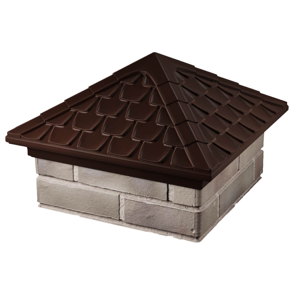 Колпак Zking Эльбрус Коричневый на столб 1.5х1.5 кирпича (385х385мм) в Йошкар-Оле фото