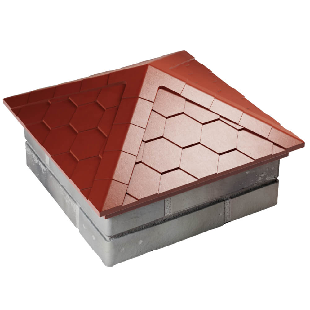 Колпак Zking Эверест Красный на столб 1.5х1.5 кирпича (390х390мм) в Йошкар-Оле фото