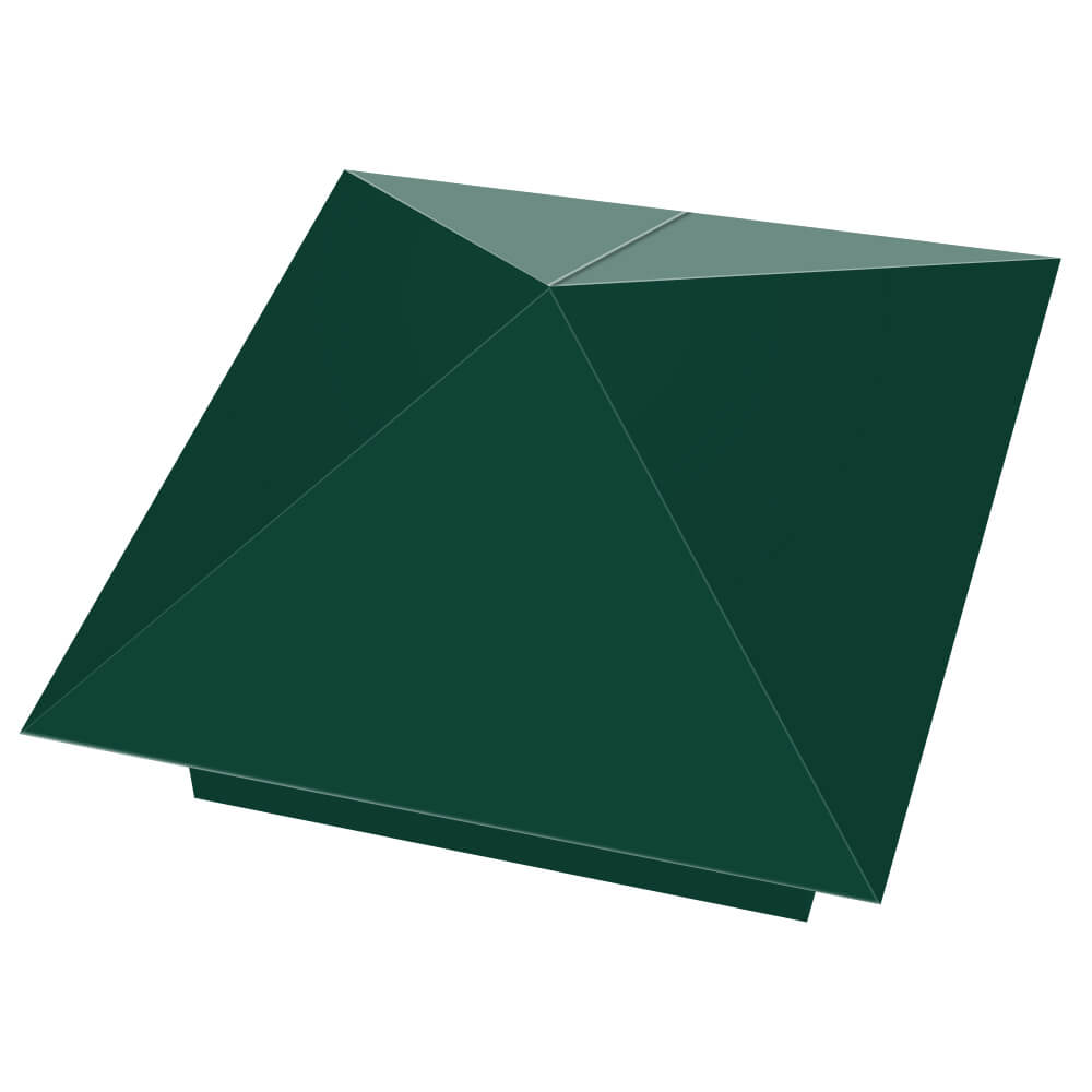 Колпак металлический 390х390мм RAL6005 Зеленый Мох заборный Йошкар-Ола фото