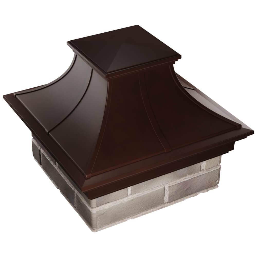 Колпак Zking Монблан Премиум Коричневый на столб 1.5х1.5 кирпича (385х385мм) в Йошкар-Оле фото