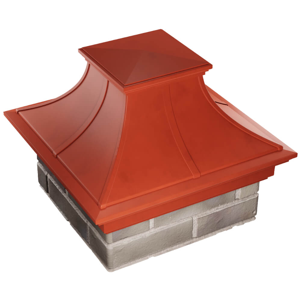 Колпак Zking Монблан Премиум Красный на столб 1.5х1.5 кирпича (385х385мм) в Йошкар-Оле фото