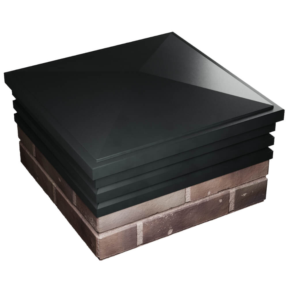 Колпак Zking Бона ХайТек Черный на столб 2х2 кирпича (513х513мм) в Йошкар-Оле фото