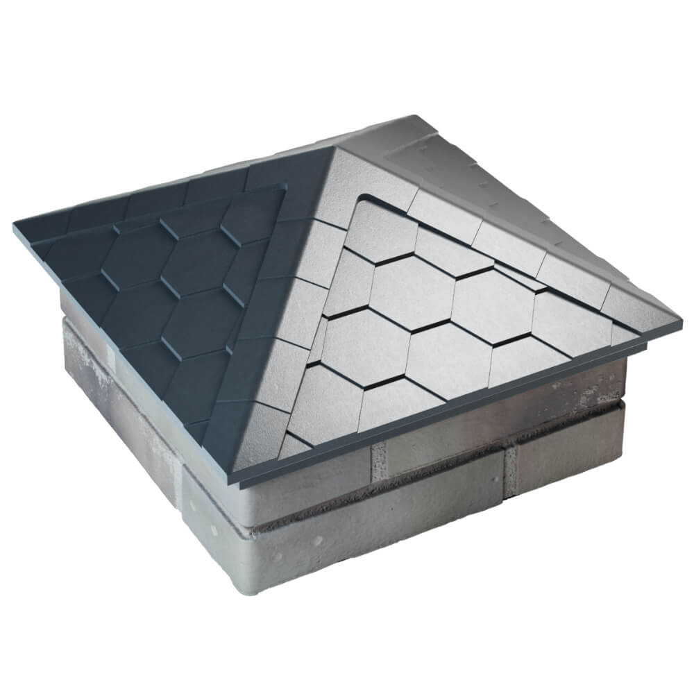 Колпак Zking Эверест Серый на столб 1.5х1.5 кирпича (390х390мм) в Йошкар-Оле фото