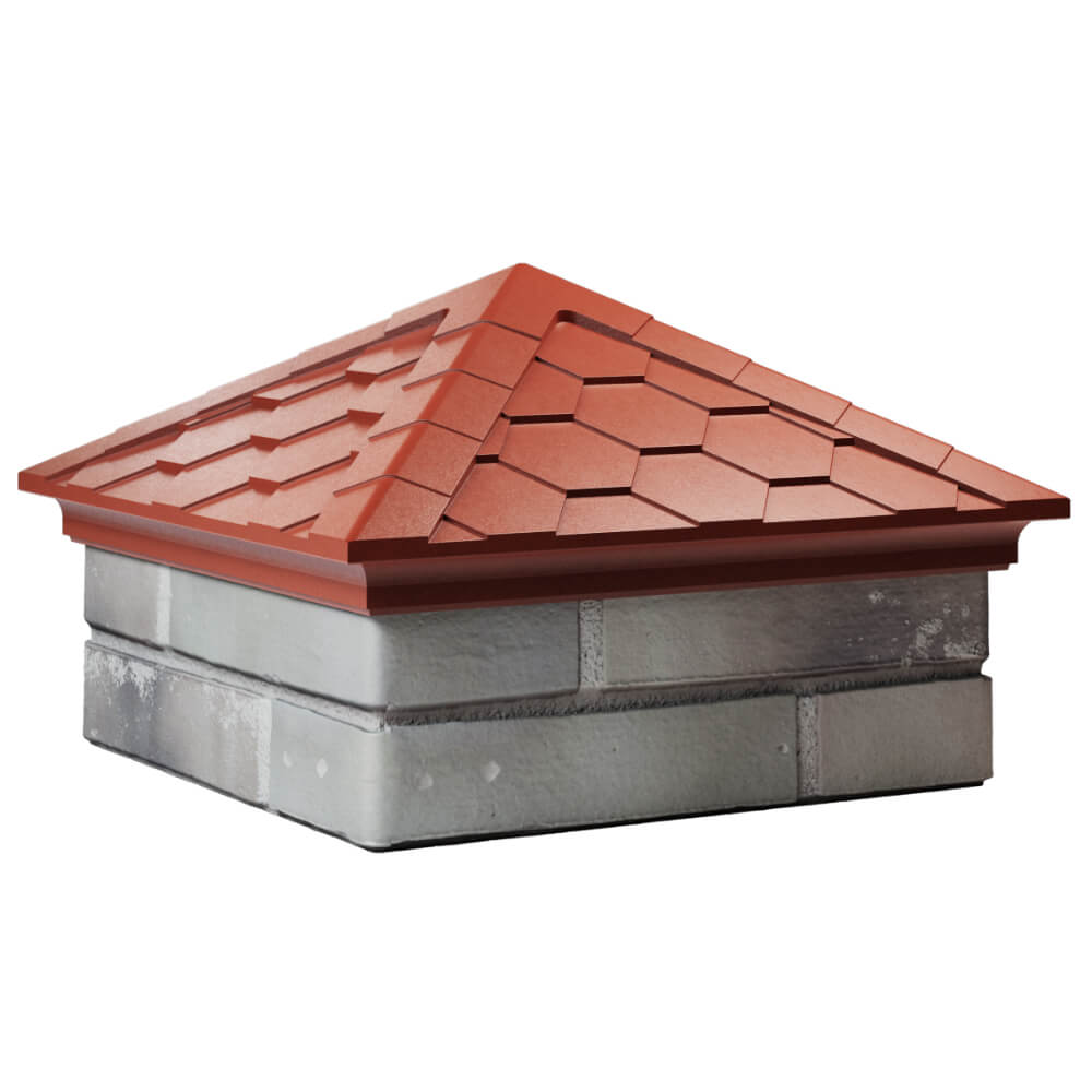 Колпак Zking Эверест Красный на столб 1.5х1.5 кирпича (390х390мм) в Йошкар-Оле фото