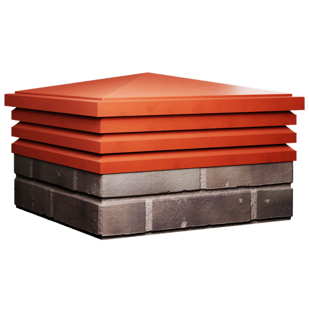 Колпак Zking Бона ХайТек Красный на столб 2х2 кирпича (513х513мм) в Йошкар-Оле фото