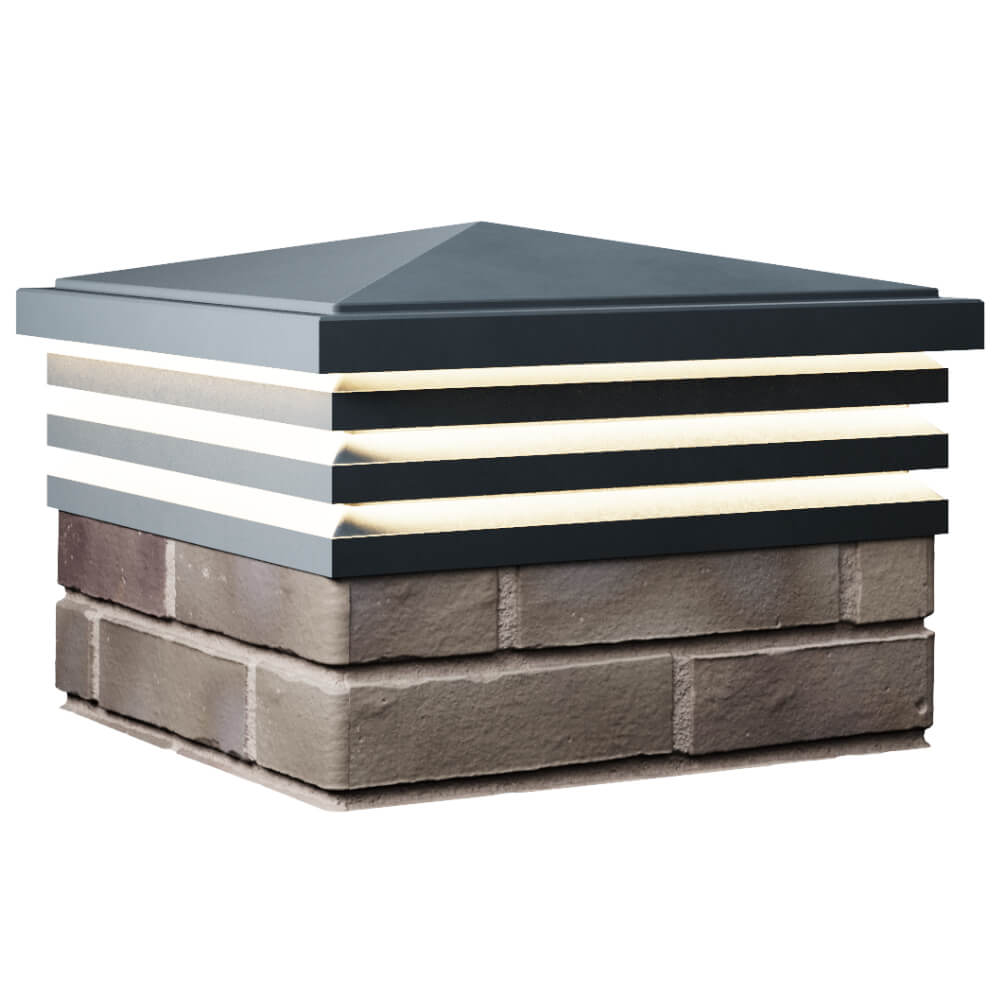 Колпак Zking Бона ХайТек Серый на столб 1.5х1.5 кирпича (385х385мм) с подсветкой в Йошкар-Оле фото