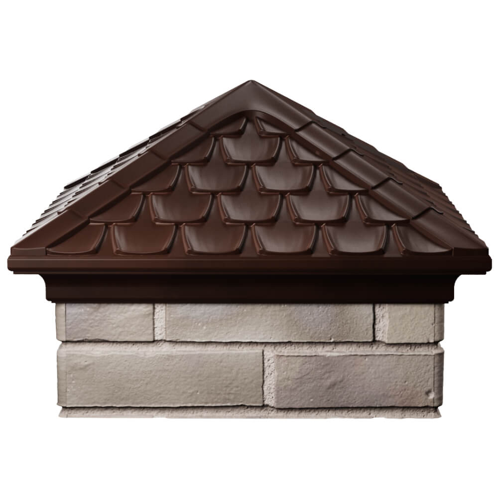 Колпак Zking Эльбрус Коричневый на столб 1.5х1.5 кирпича (385х385мм) Йошкар-Ола фото