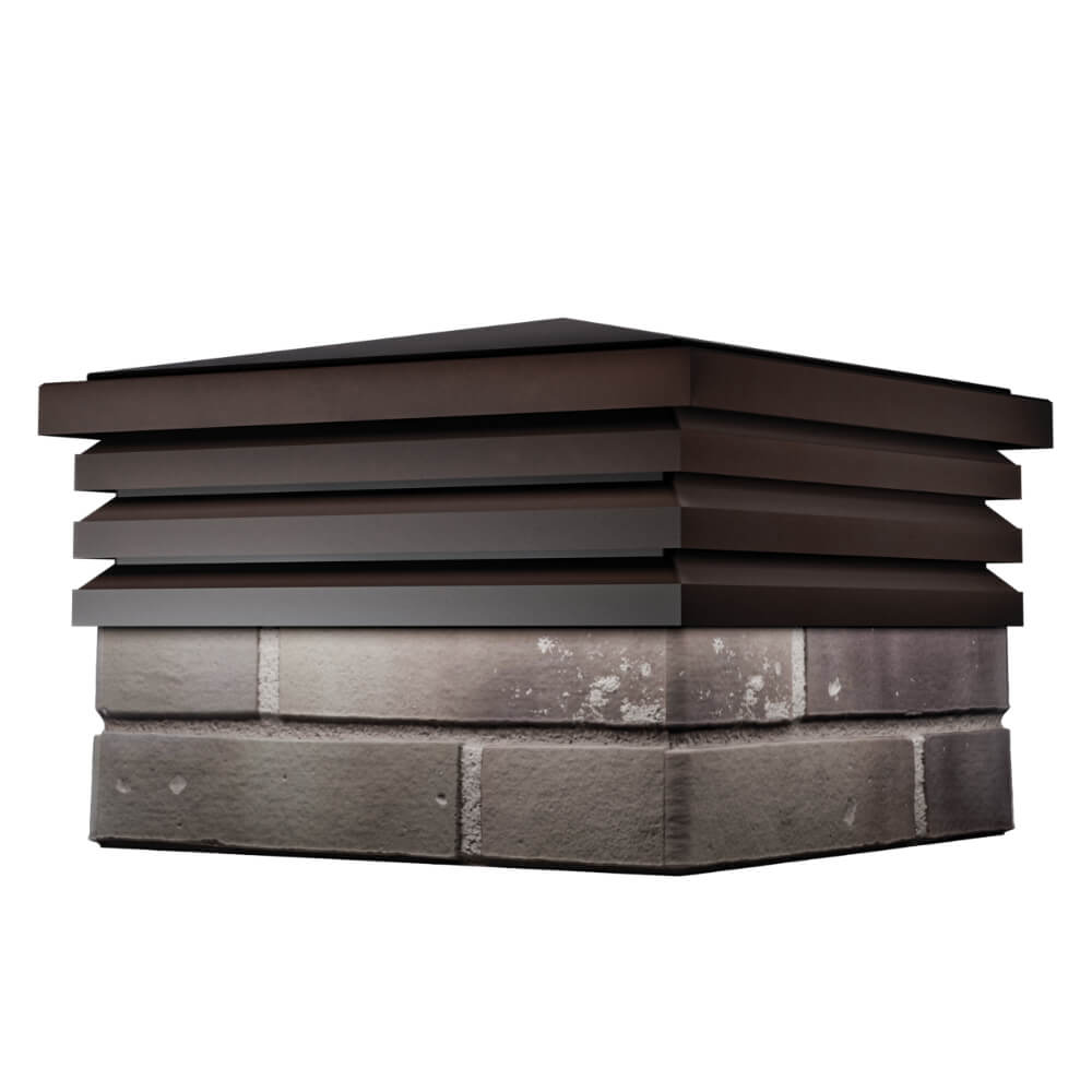 Колпак Zking Бона ХайТек Коричневый на столб 1.5х1.5 кирпича (385х385мм) в Йошкар-Оле фото