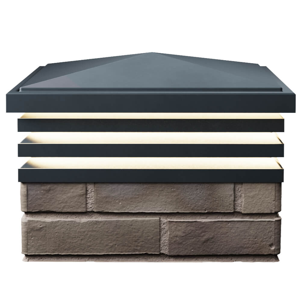 Колпак Zking Бона ХайТек Серый на столб 1.5х1.5 кирпича (385х385мм) с подсветкой в Йошкар-Оле фото