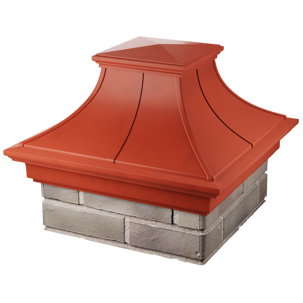 Колпак Zking Монблан Премиум Красный на столб 1.5х1.5 кирпича (385х385мм) в Йошкар-Оле фото