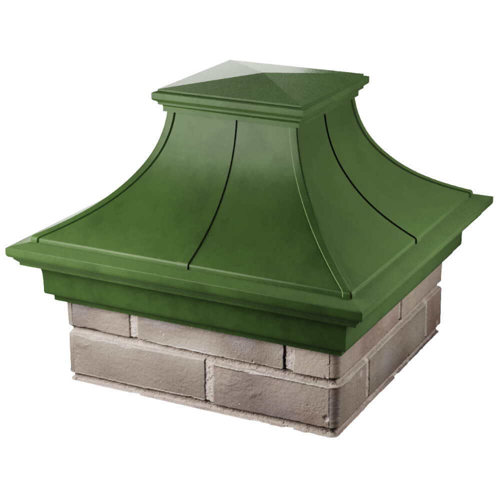 Колпак Zking Монблан Премиум Зеленый на столб 1.5х1.5 кирпича (385х385мм) в Йошкар-Оле фото