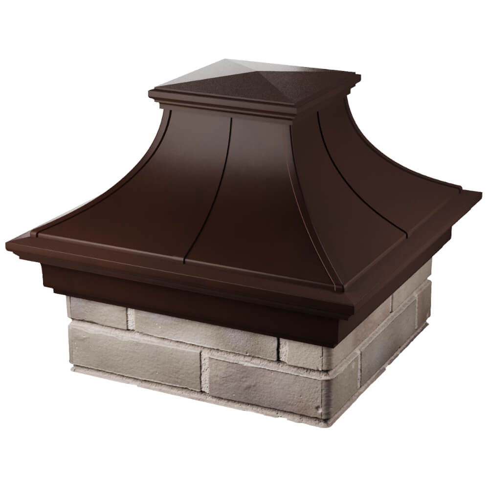 Колпак Zking Монблан Премиум Коричневый на столб 1.5х1.5 кирпича (385х385мм) в Йошкар-Оле фото