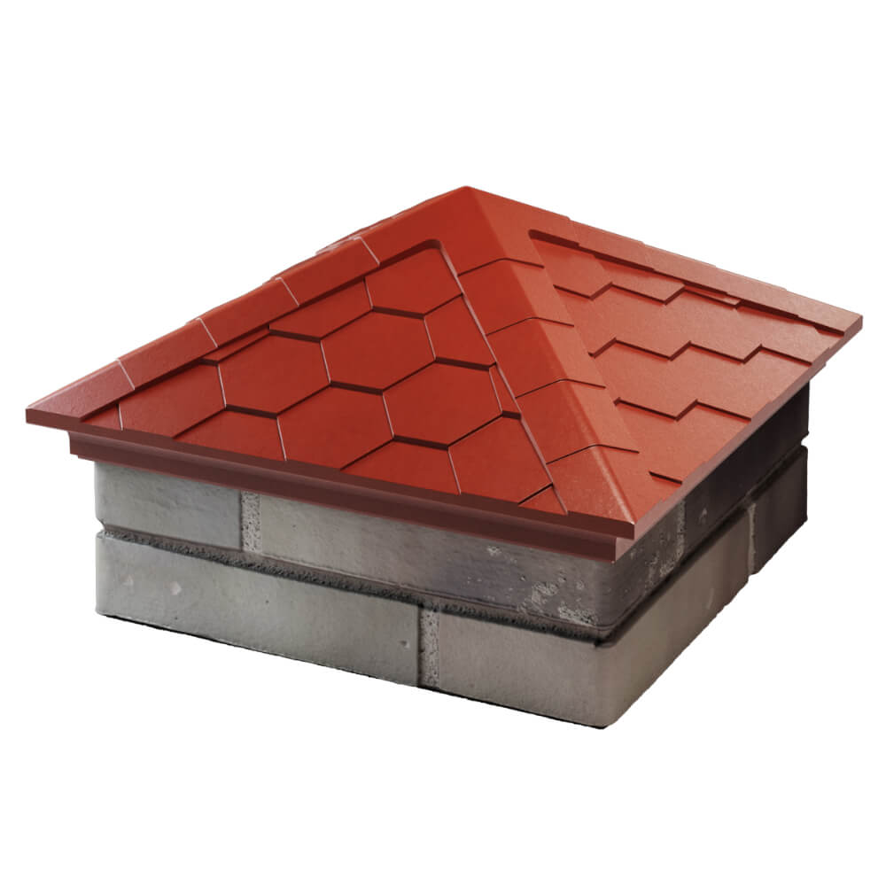 Колпак Zking Эверест Красный на столб 1.5х1.5 кирпича (390х390мм) в Йошкар-Оле фото