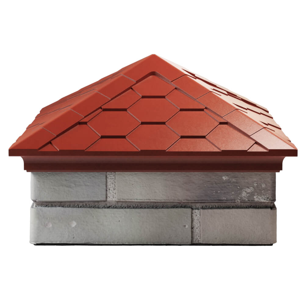 Колпак Zking Эверест Красный на столб 1.5х1.5 кирпича (390х390мм) Йошкар-Ола фото