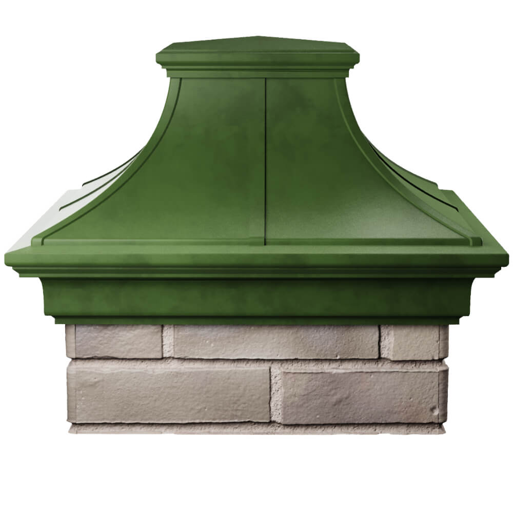 Колпак Zking Монблан Премиум Зеленый на столб 1.5х1.5 кирпича (385х385мм) Йошкар-Ола фото
