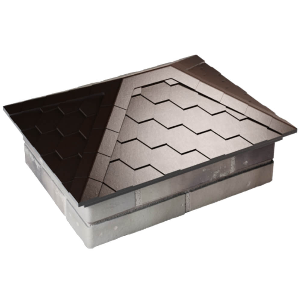 Колпак Zking Эверест Коричневый на столб 2х1.5 кирпича (520х390мм) Йошкар-Ола фото