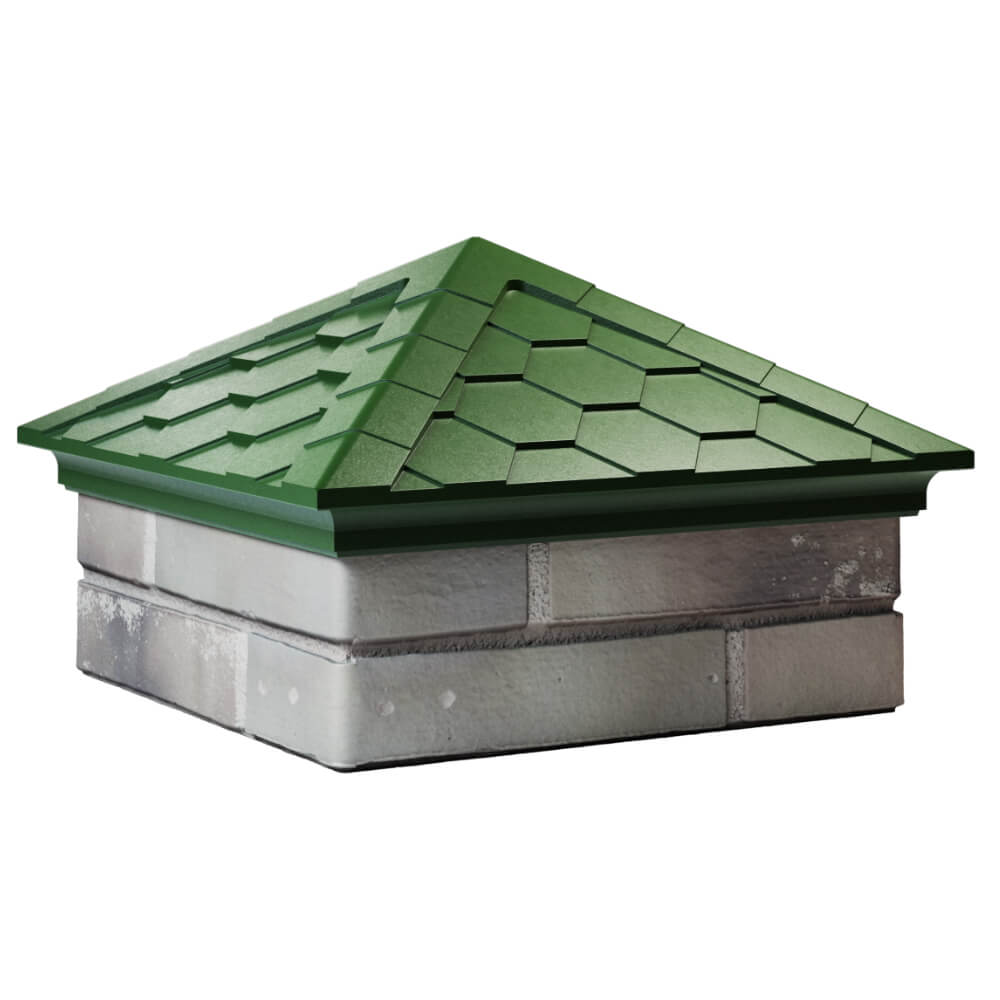 Колпак Zking Эверест Зеленый на столб 1.5х1.5 кирпича (390х390мм) в Йошкар-Оле фото