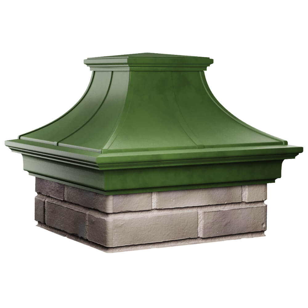 Колпак Zking Монблан Премиум Зеленый на столб 1.5х1.5 кирпича (385х385мм) в Йошкар-Оле фото