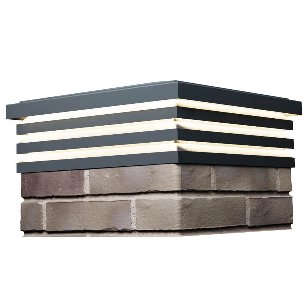 Колпак Zking Бона ХайТек Серый на столб 1.5х1.5 кирпича (385х385мм) с подсветкой в Йошкар-Оле фото