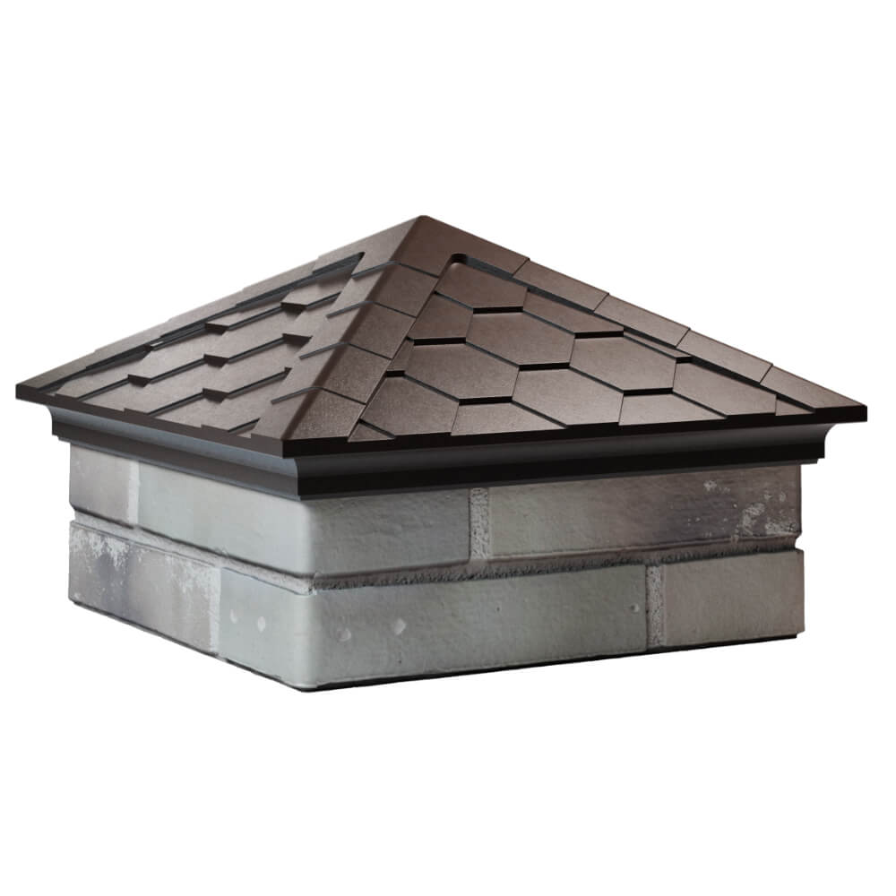 Колпак Zking Эверест Коричневый на столб 1.5х1.5 кирпича (390х390мм) в Йошкар-Оле фото